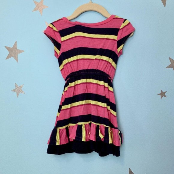 SPLENDID Girls Striped Dress 2T 2 Ruffles Cotton Toddler Girl Colorful Stripes - Picture 2 of 4